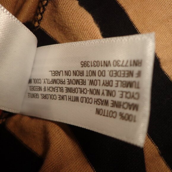 NWOT Universal Thread Striped T-Shirt M Cap Sleeves Black/Tan - Picture 11 of 12